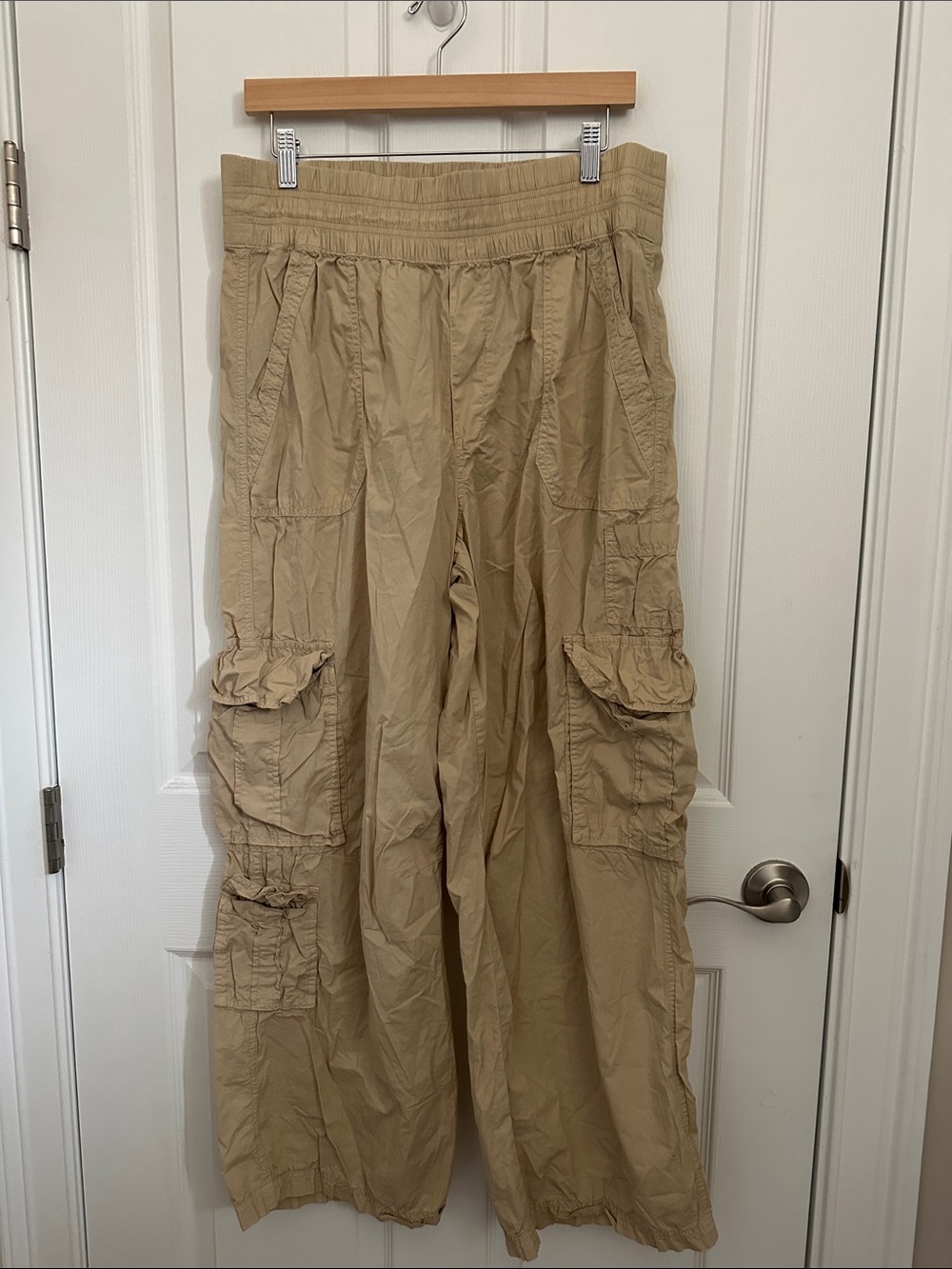 Aerie Khaki Cargo Pants - Wide Leg Utility Style